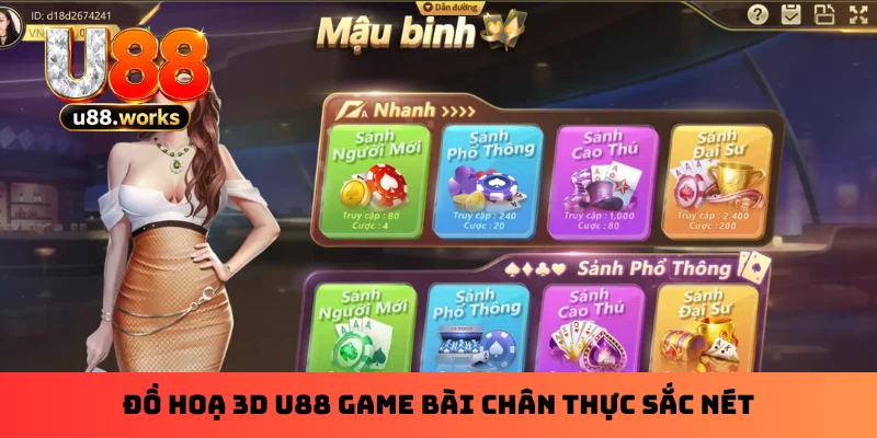 Đồ hoạ 3D U88 game bài chân thực sắc nét Đồ hoạ 3D U88 game bài chân thực sắc nét
