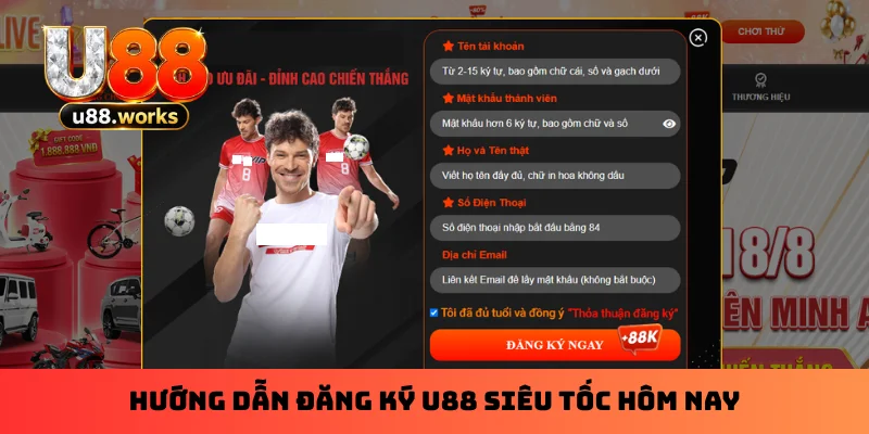 Hướng dẫn đăng ký U88 siêu tốc hôm nay Hướng dẫn đăng ký U88 siêu tốc hôm nay